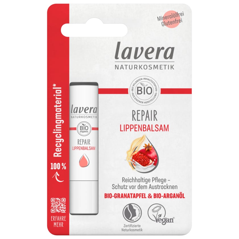 Lavera Lippenbalsam Repair Bio Granatapfel & Bio Paranuss 4,5g